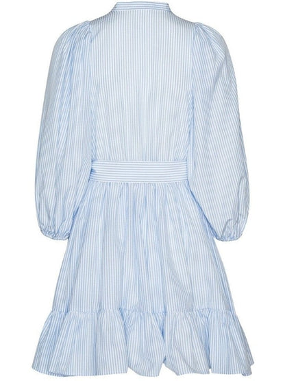 Mya kjole - white with blue stripes Helene Studios
