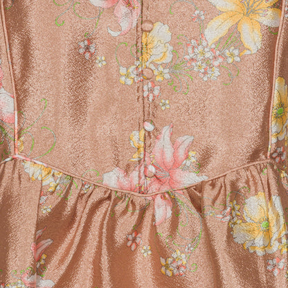 Nova Blouse - Deep pink with flowers