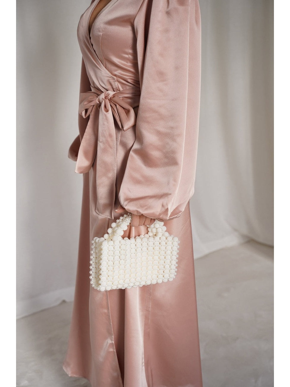 Locki satin maxi kjole - old rose Helene Studios