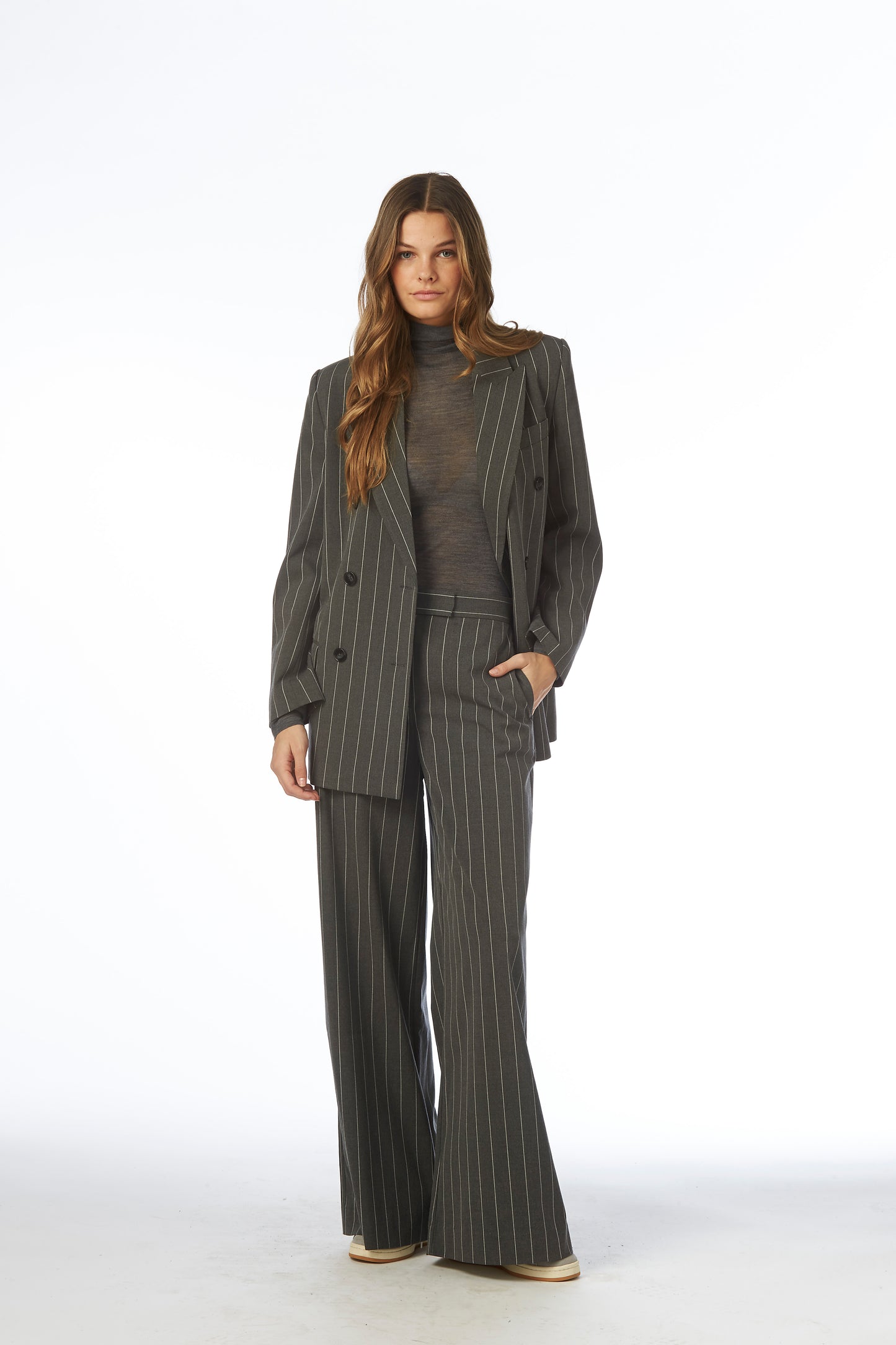 Alma bukse - grey pinstripe