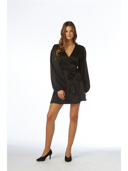 Locki satin kjole - black Helene Studios