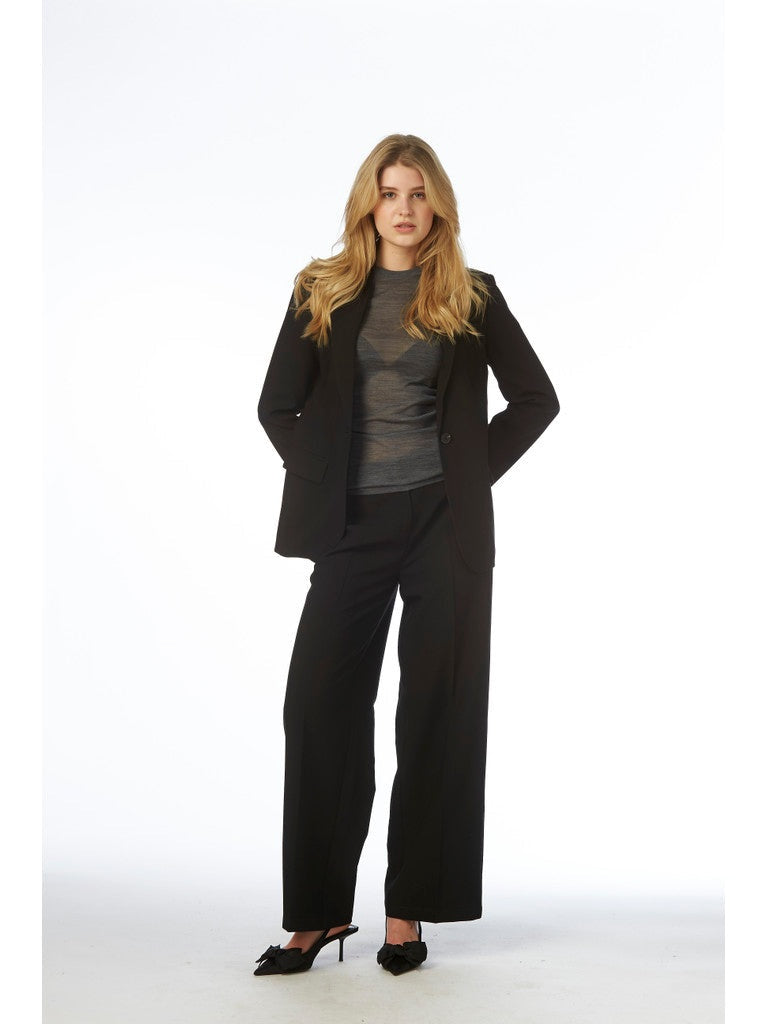 Maggie o neck merino genser - grey Helene Studios